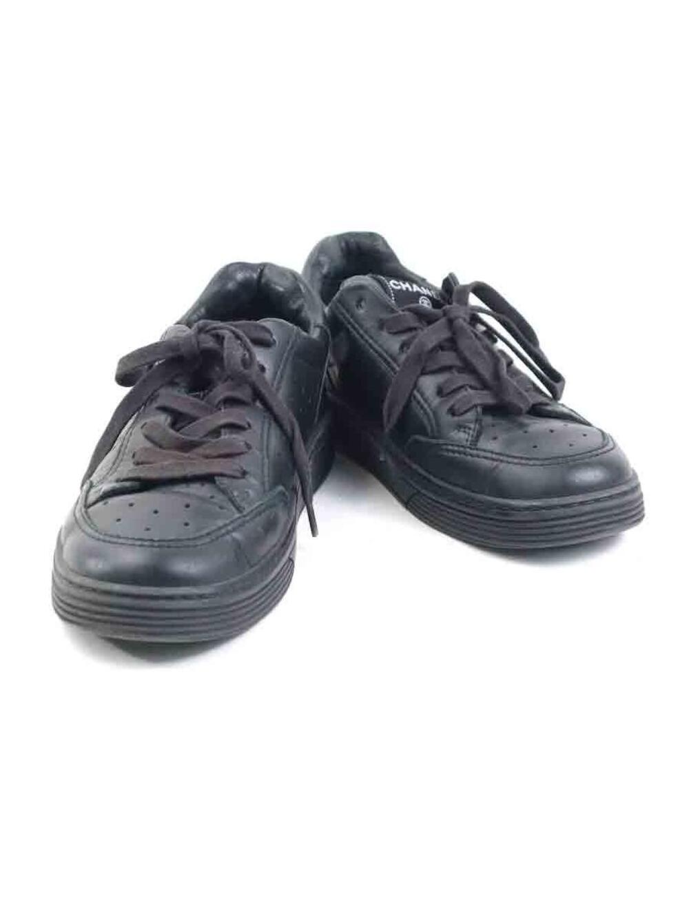 Auth Chanel Sneakers Black Leather - #302903C33B